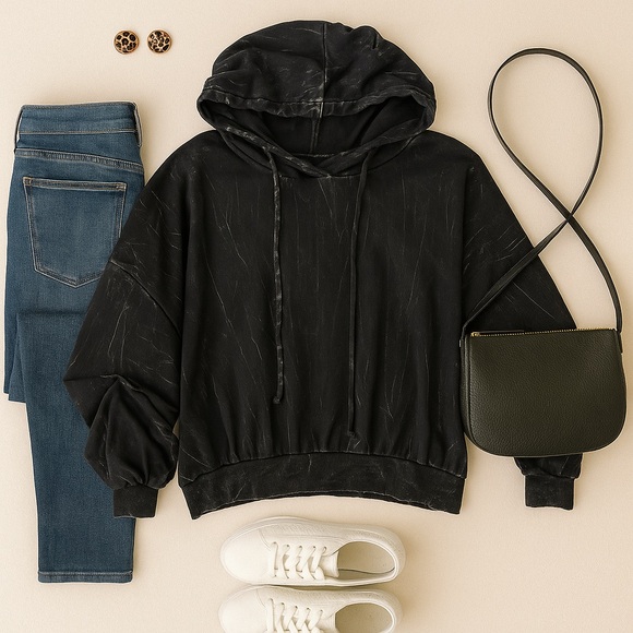 Young Fabulous & Broke Gray Crop Hoodie Sz S - Picture 2 of 10